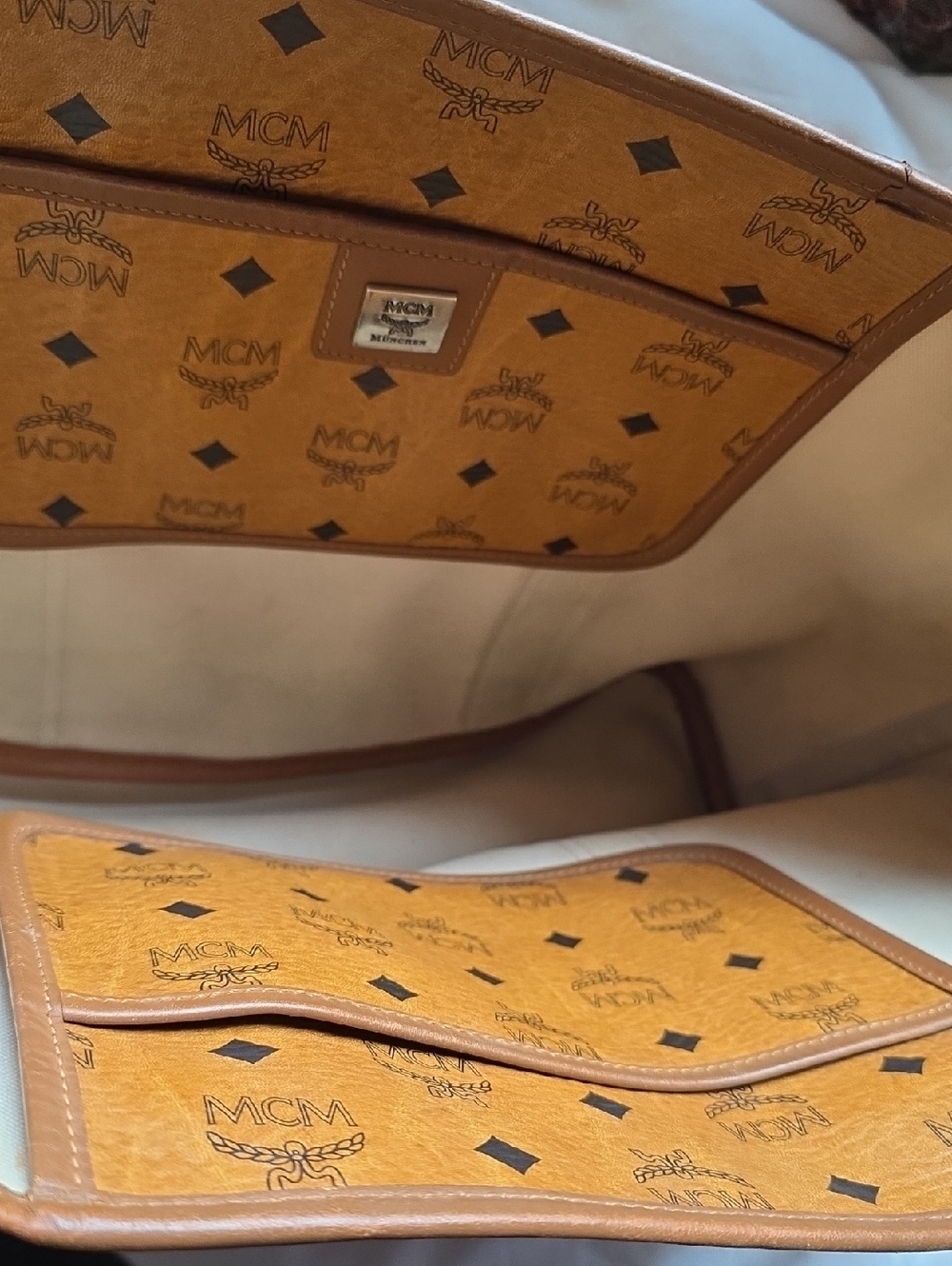 MCM Cognac Visetos Tote Bag - Picture 7 of 16